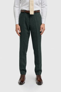 Thomas – Olivgrüner 3-teiliger Anzug aus Wollmischgewebe