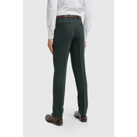 Thomas – Herrenhose aus olivgrünem Wollmischgewebe mit Fischgrätmuster