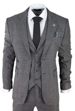 Men's Grey Glen Check 3 Piece Suit