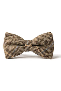 Albert - Braune Tweed-Fliege mit Fischgrätenmuster für Herren