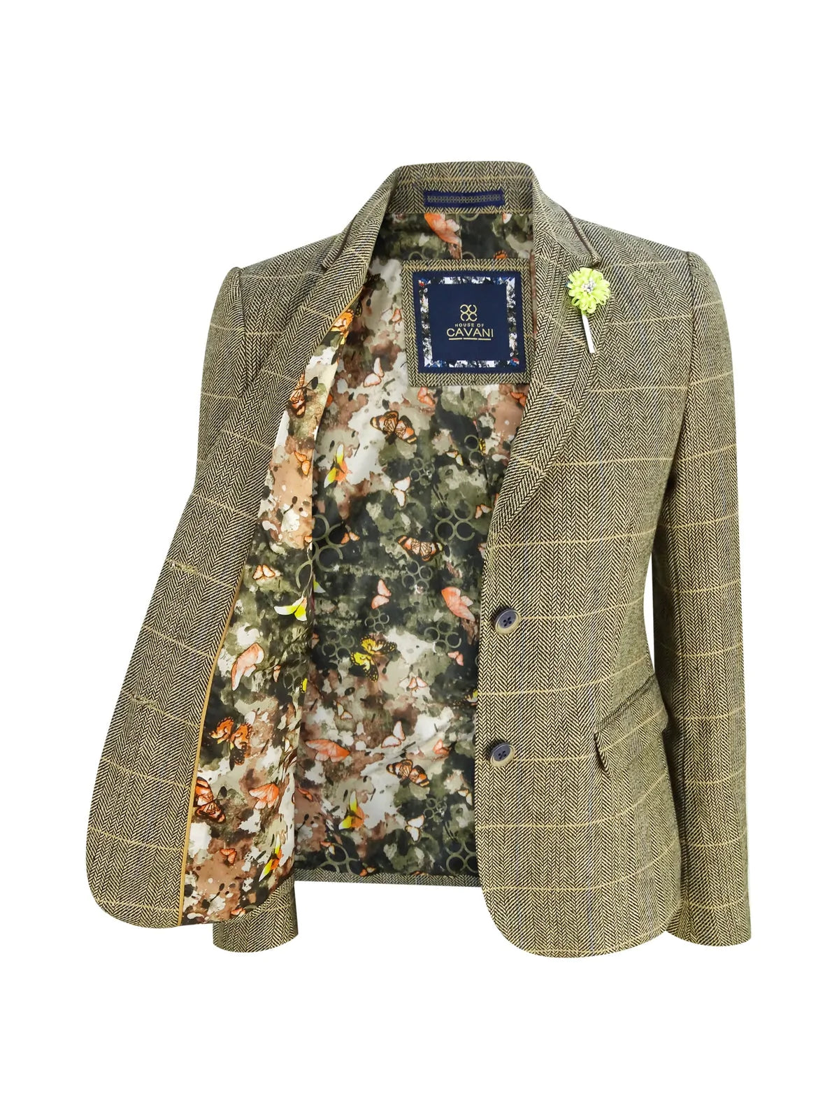 Womens Tan Brown Tweed Blazer