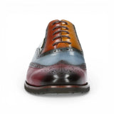 Antonin 01 - Herren-Oxfordschuhe aus schwarzem und burgunderrotem Leder