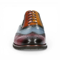 Antonin 01 - Herren-Oxfordschuhe aus schwarzem und burgunderrotem Leder