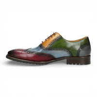 Antonin 01 - Herren-Oxfordschuhe aus schwarzem und burgunderrotem Leder