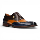 Antonin 01 - Herren-Oxfordschuhe aus blau-braunem Leder
