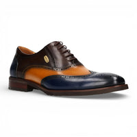 Antonin 01 - Herren-Oxfordschuhe aus blau-braunem Leder