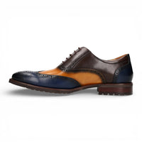 Antonin 01 - Herren-Oxfordschuhe aus blau-braunem Leder
