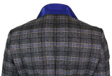 Cavani Archie - Mens Vintage Tweed Check Blazer Jacket-Black