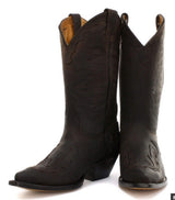 Mens Cowboy Boots Pointed Black Brown Grinders Arizona Real Leather Western Cuban