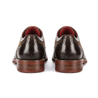 Arlo - Braune Herren-Brogueschuhe aus Leder-Tweed