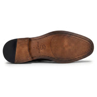 Arlo - Braune Herren-Brogueschuhe aus Leder-Tweed