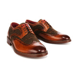 Arlo - Herren-Brogueschuhe aus hellbraunem Tweedleder
