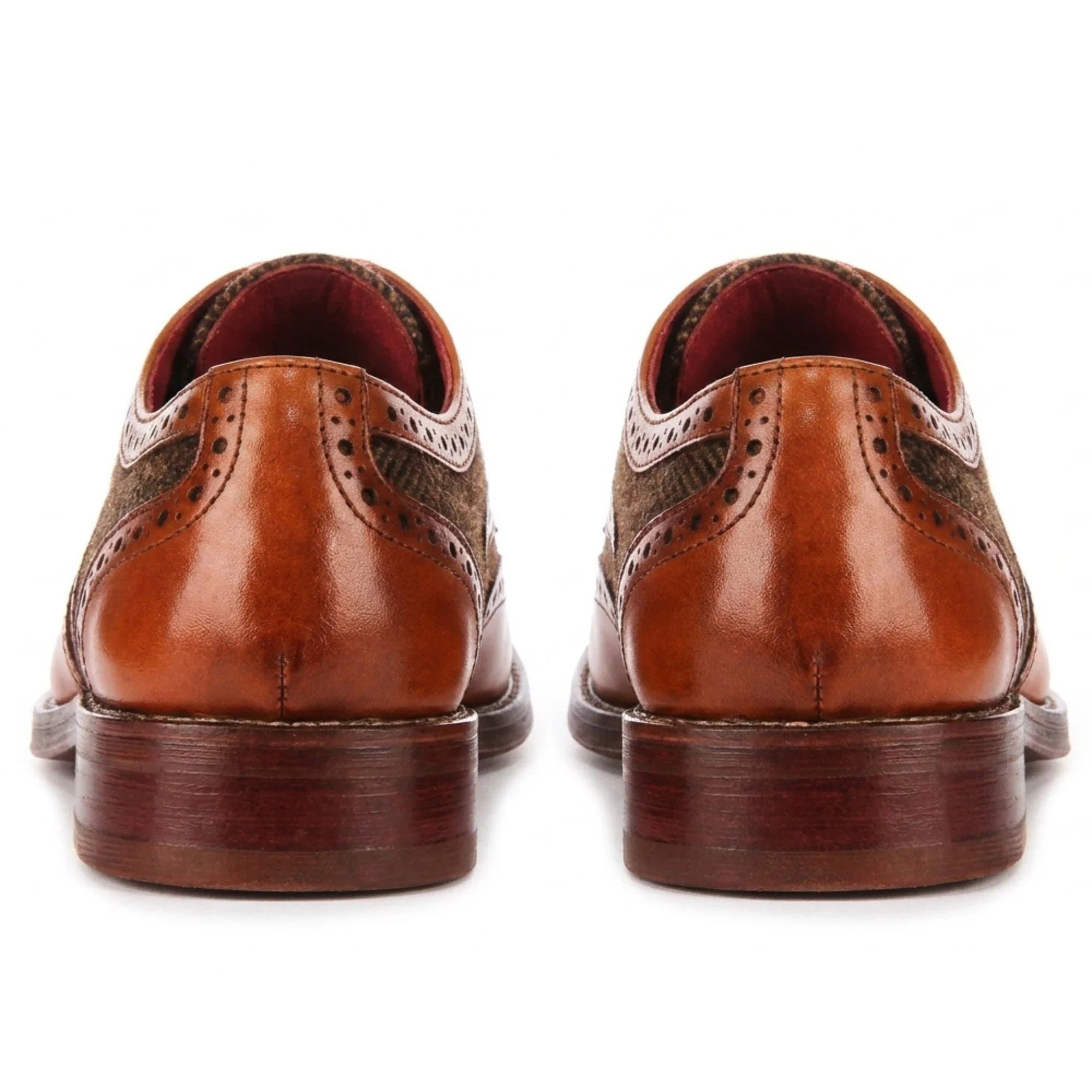 Arlo - Herren-Brogueschuhe aus hellbraunem Tweedleder