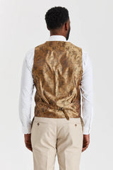 Belmont Beige Anzug mit Harris Green Tweed Weste