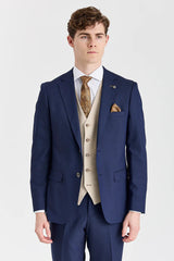 Belmont Navy Anzug mit kontrastierender Belmont Beige Weste