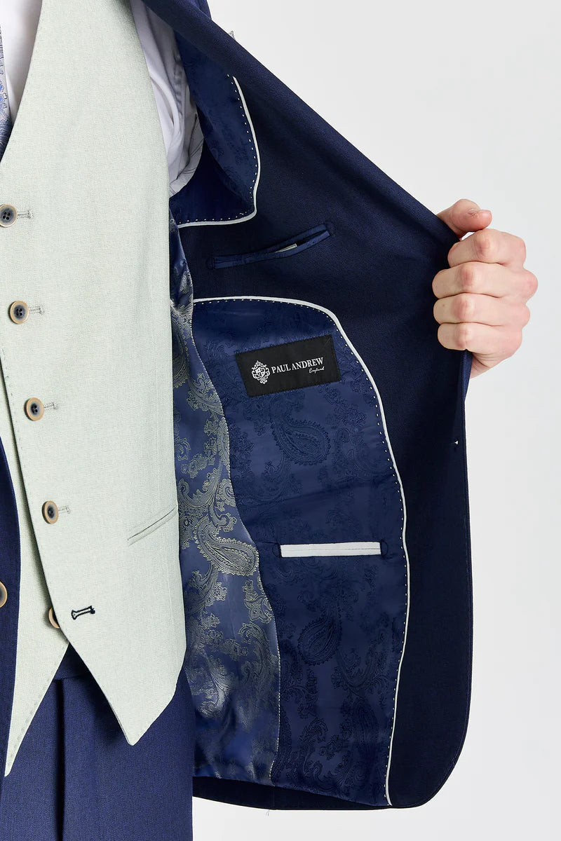 Belmont Navy Anzug mit kontrastierender Belmont Sage Weste