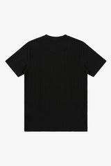 Schwarzes, geripptes klassisches T-Shirt für Herren