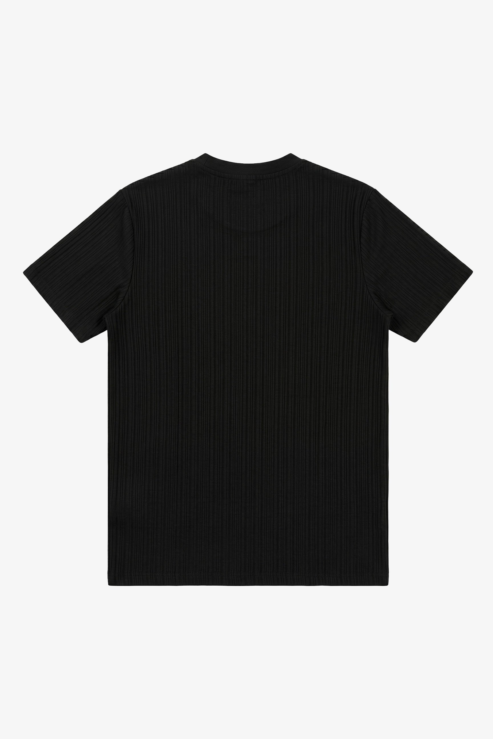 Schwarzes, geripptes klassisches T-Shirt für Herren