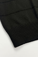 Schwarzes, strukturiertes Strick-T-Shirt für Herren