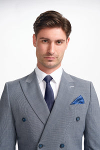 Bond - Men's Grey Double Breasted Blazer