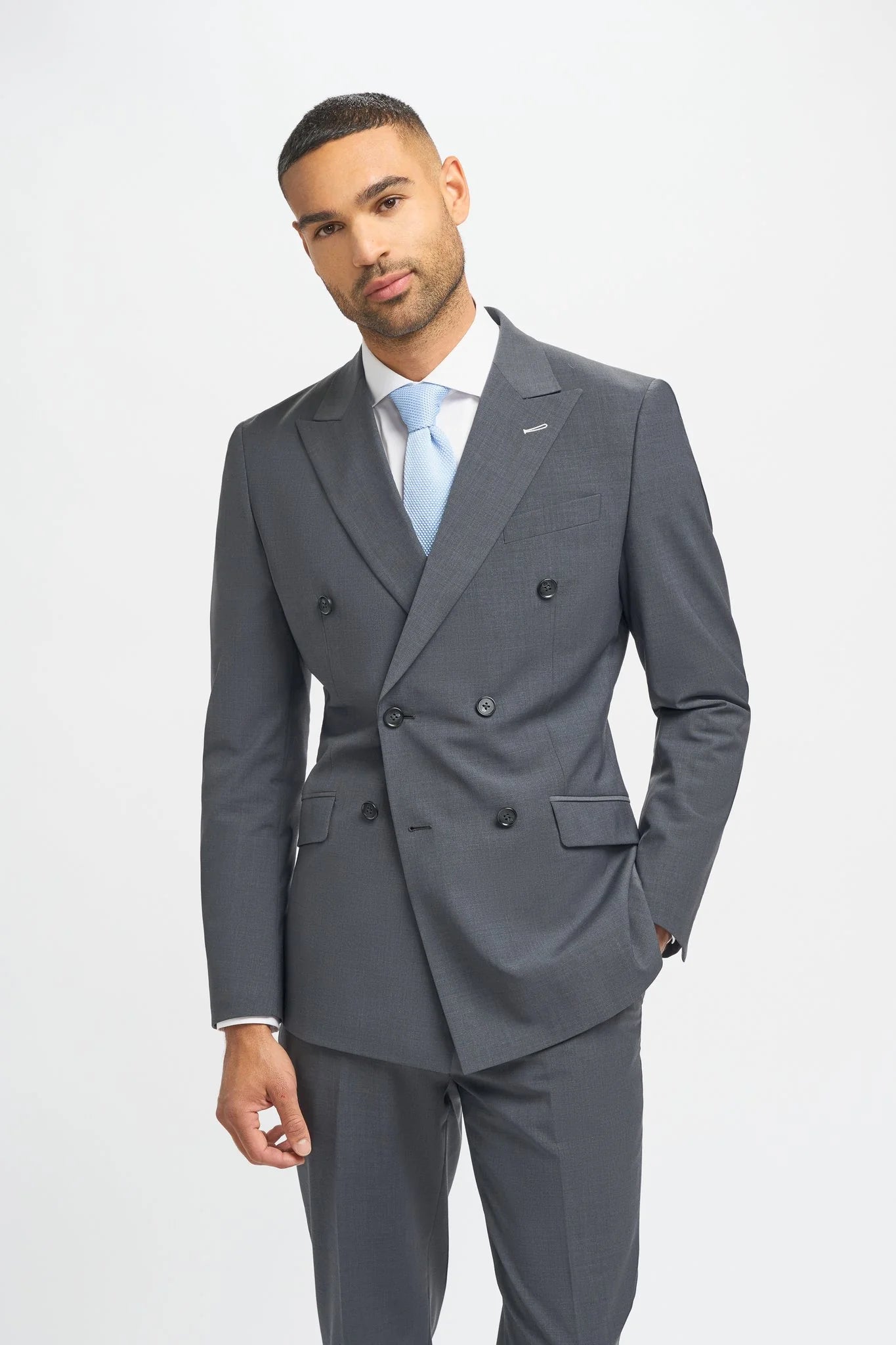 Bond - Men's Charcoal 2 Piece Double Breasted Suit