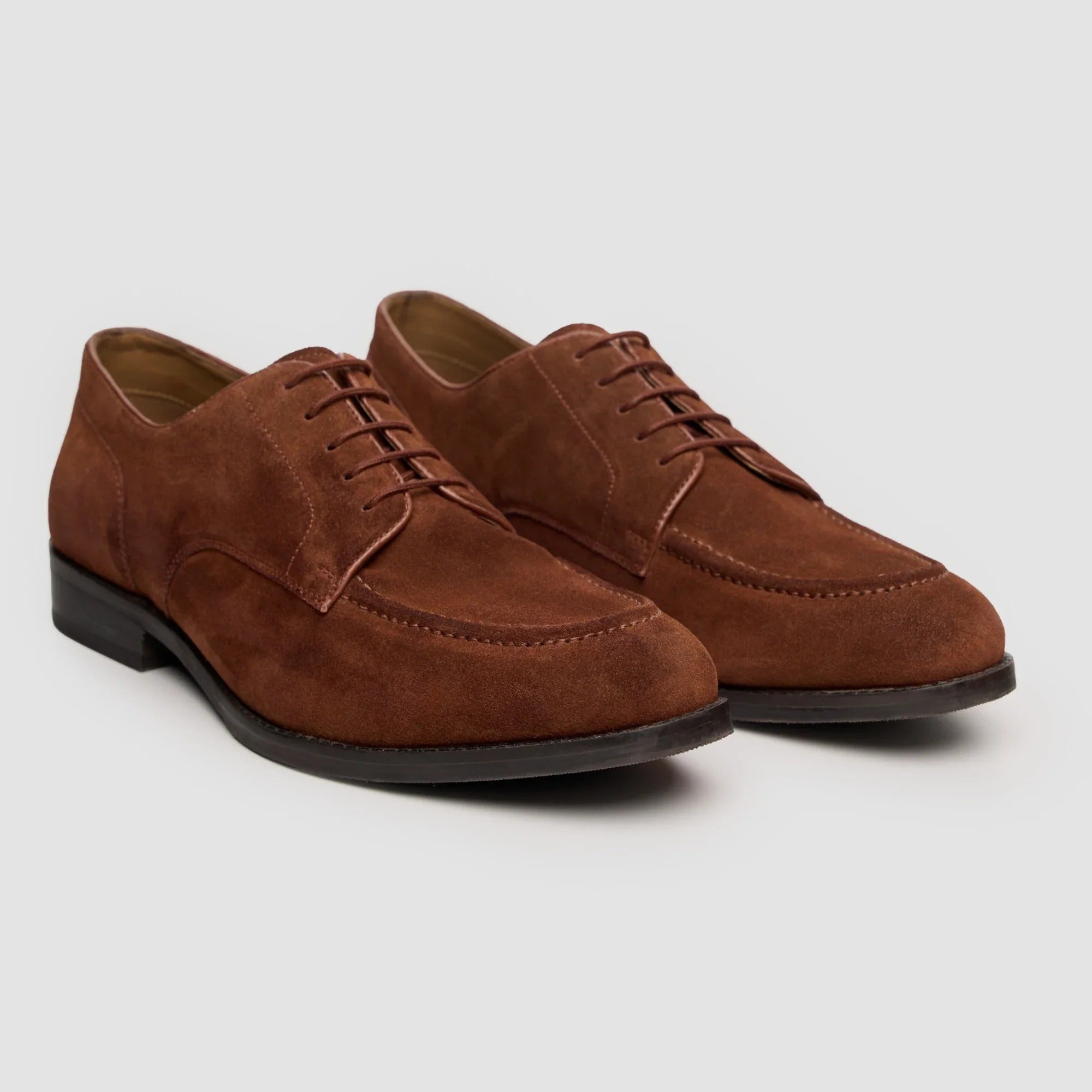 Brera - Klassische Herren-Derby-Schnürschuhe aus braunem Wildleder
