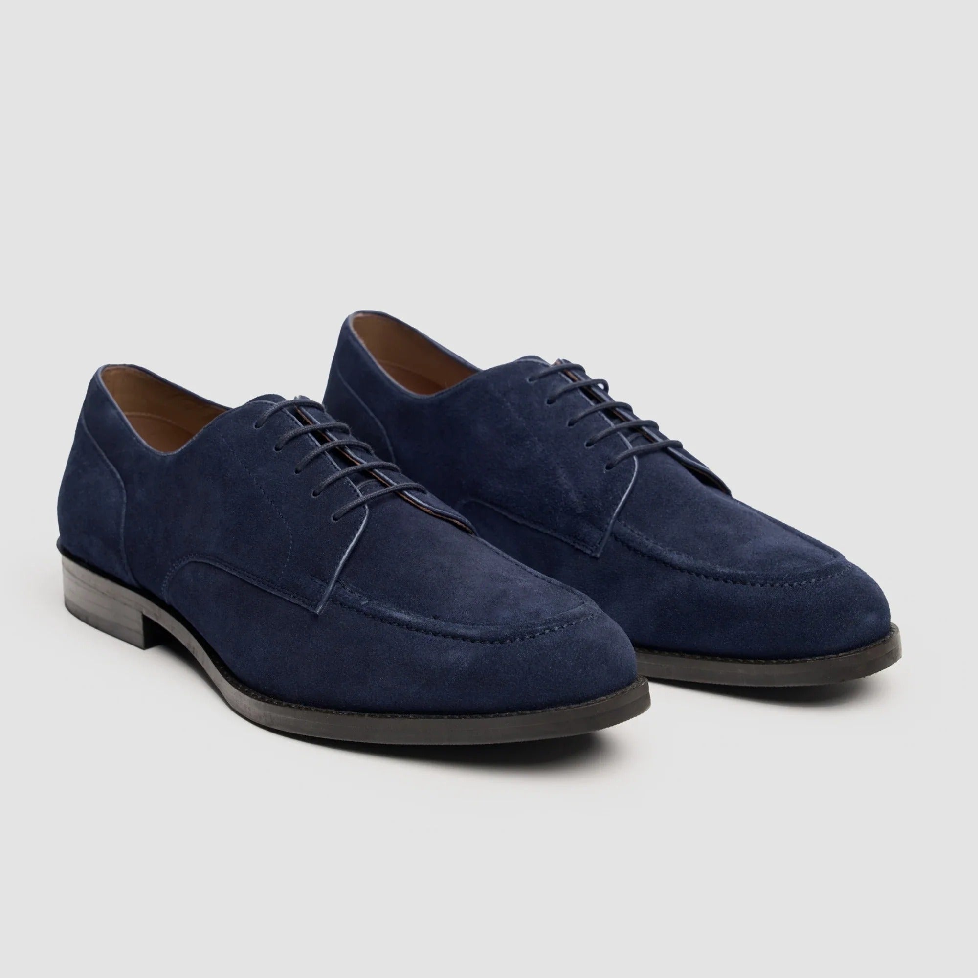 Brera - Klassische Herren-Derby-Schnürschuhe aus marineblauem Wildleder