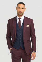 Produktbezeichnung: Hellblauer, karierter Herrenanzug mit kontrastierender marineblauer Hose