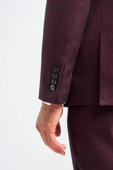 Produktbezeichnung: Hellblauer, karierter Herrenanzug mit kontrastierender marineblauer Hose