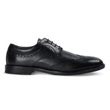 Cambridge - Schwarze Herren-Brogue-Derby-Schuhe mit Flügelkappe