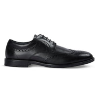 Cambridge - Schwarze Herren-Brogue-Derby-Schuhe mit Flügelkappe