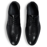 Cambridge - Schwarze Herren-Brogue-Derby-Schuhe mit Flügelkappe