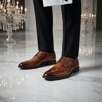 Cambridge - Herren-Brogue-Derby-Schuhe in Hellbraun