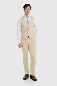 Camden - Beige karierte Herrenweste