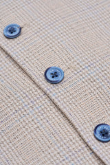 Caridi - Herren Tweed Beige Hochzeitsweste