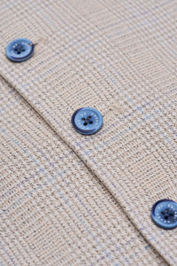 Caridi - Herren Tweed Beige Hochzeitsweste