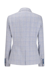Womens Light Blue Tweed Blazer