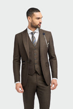 Caridi - Brauner Tweed-Blazer für Herren