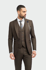 Caridi - Brauner Tweed-Blazer für Herren