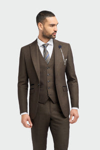 Caridi - Brauner Tweed-Blazer für Herren