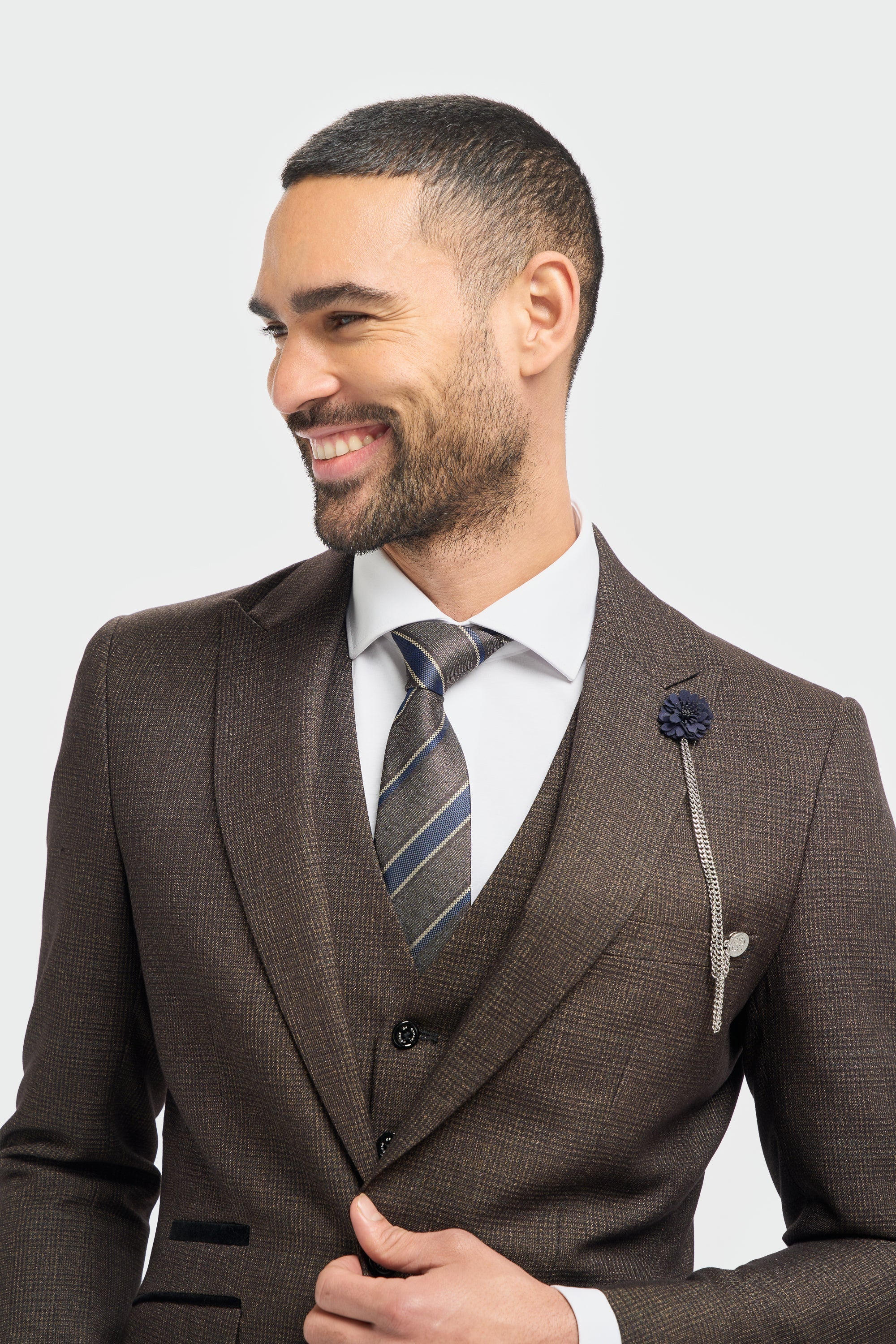 Caridi - Brauner Tweed-Blazer für Herren