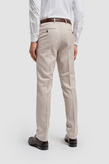 Caridi - Herren Tweed Beige Hochzeitshose