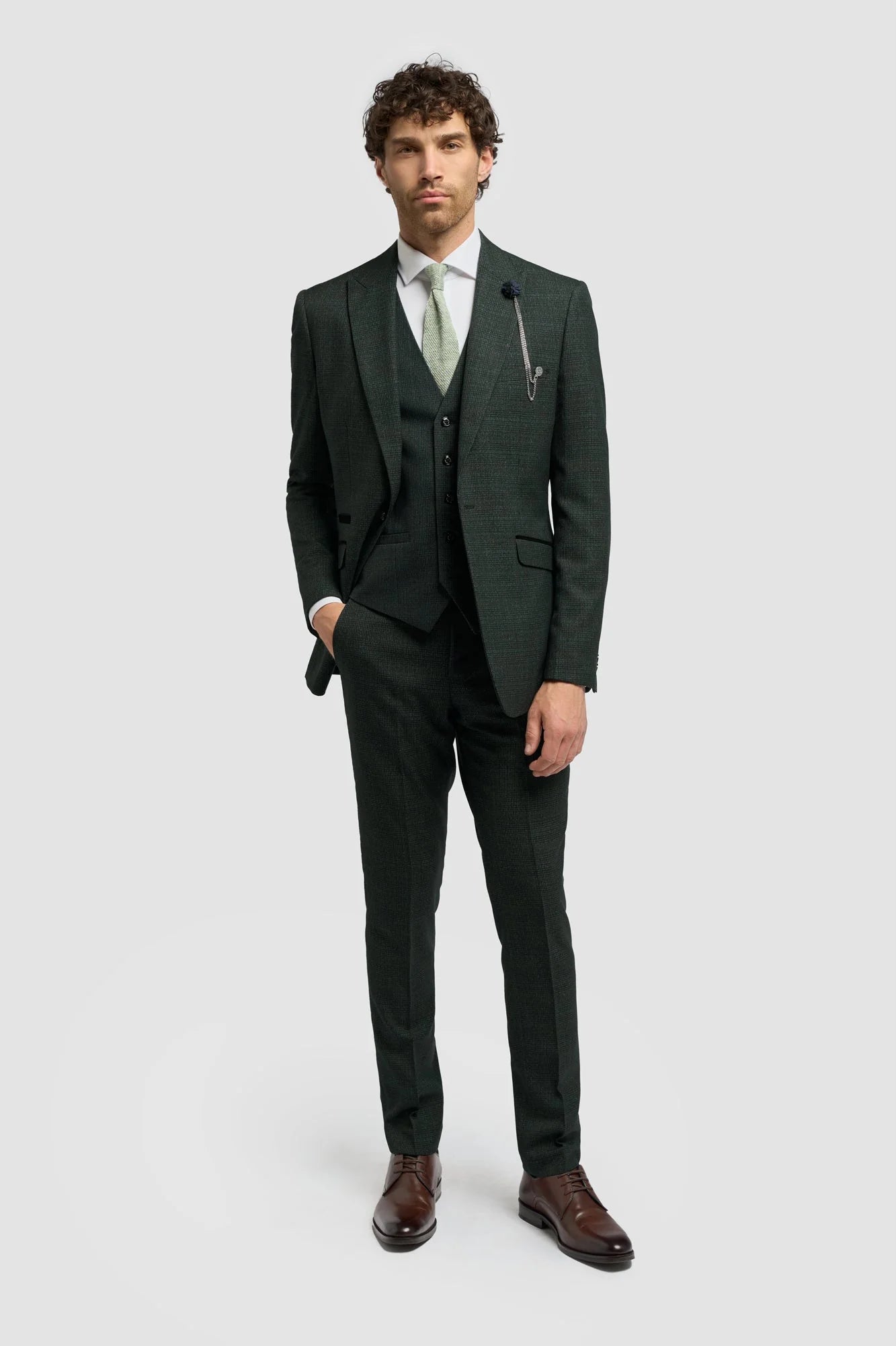 Caridi - Olivgrüner Tweed-Blazer für Herren