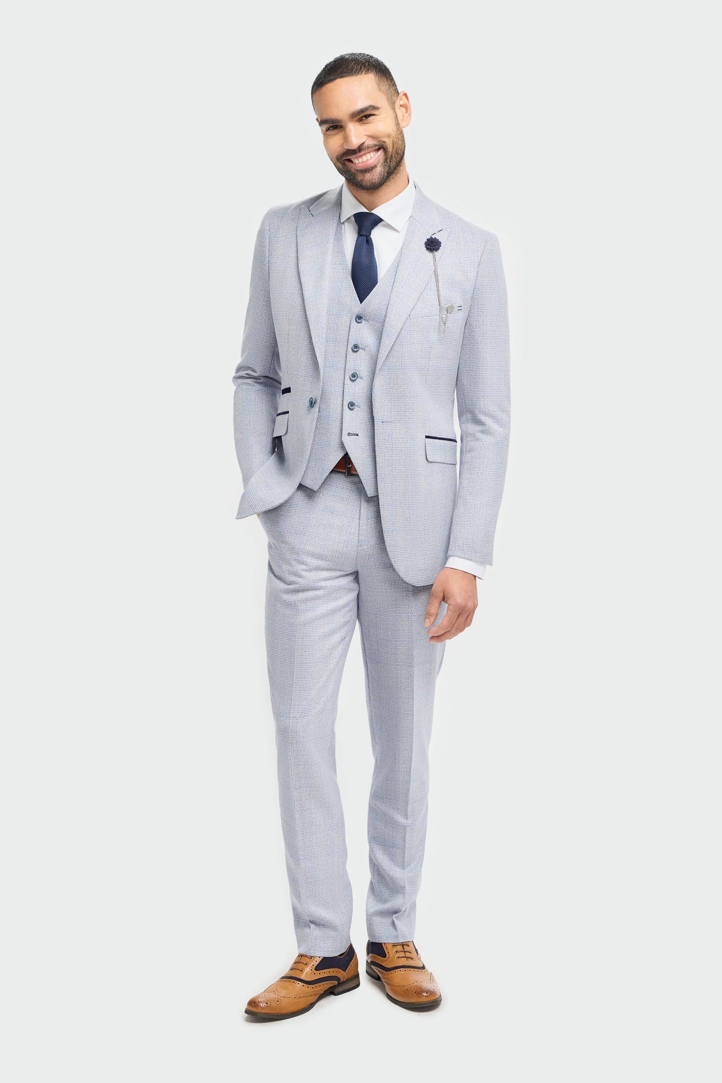 Caridi - Hellblauer Hochzeitsblazer für Herren