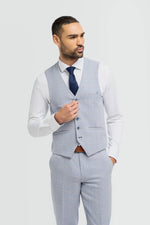 Caridi - Hellblaue Hochzeitsweste für Herren