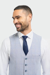 Caridi - Hellblaue Hochzeitsweste für Herren