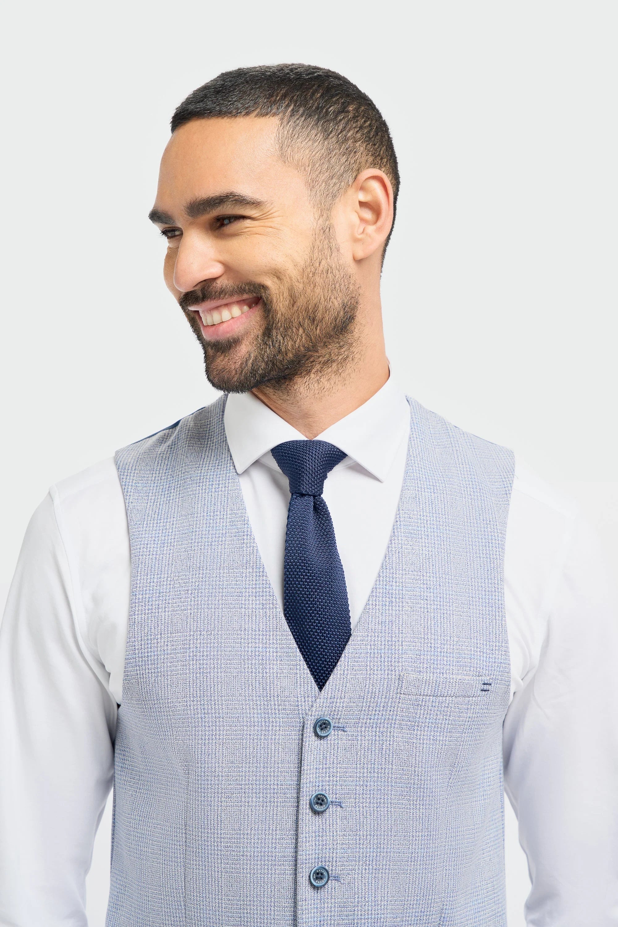 Caridi - Hellblaue Hochzeitsweste für Herren
