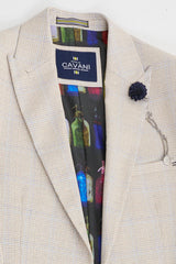 Cremefarbener 3-teiliger Hochzeitsanzug für Herren - Cavani Caridi