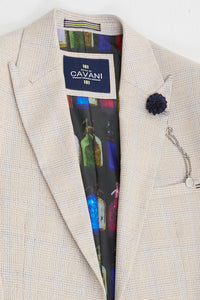 Cremefarbener 3-teiliger Hochzeitsanzug für Herren - Cavani Caridi