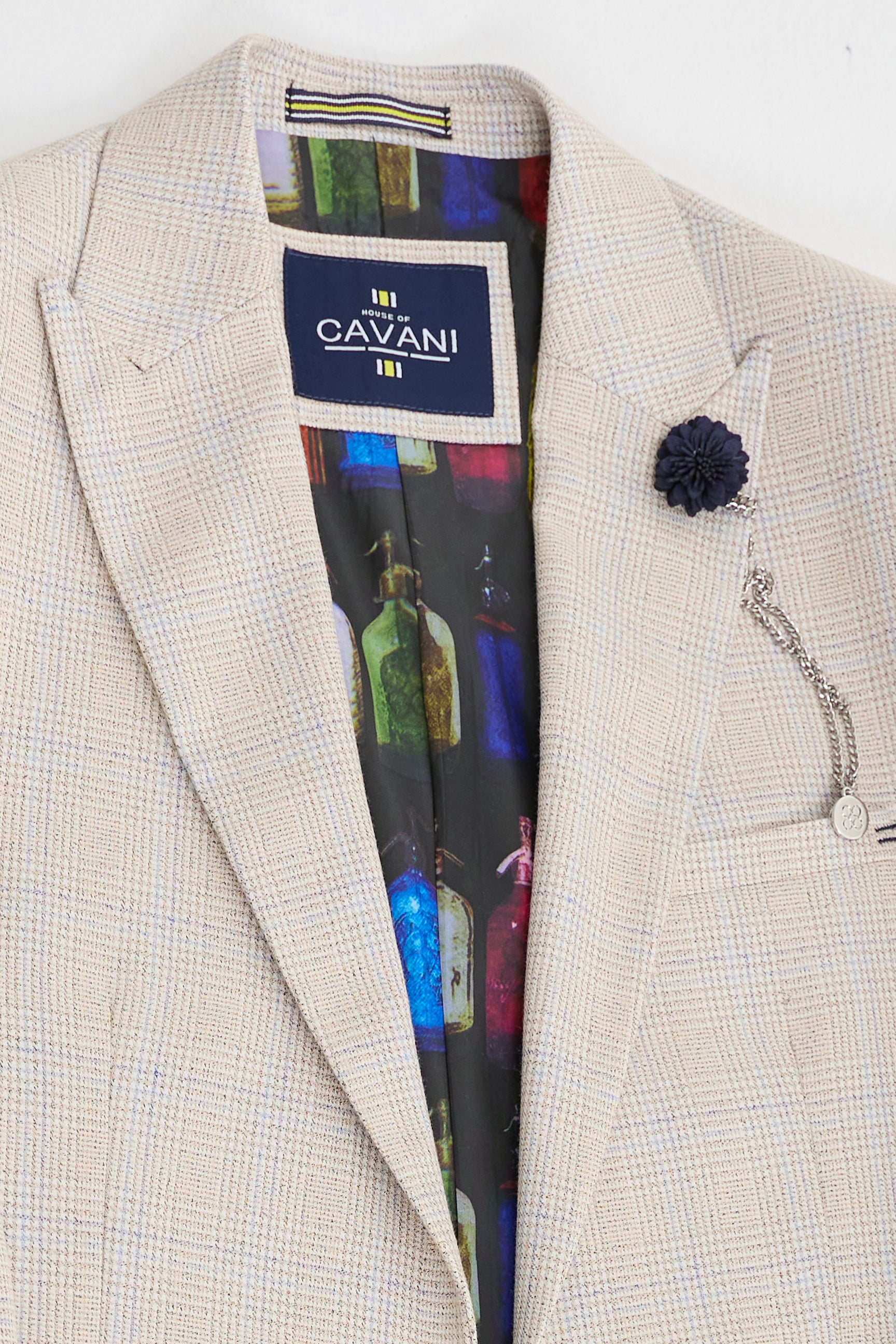 Cremefarbener 3-teiliger Hochzeitsanzug für Herren - Cavani Caridi